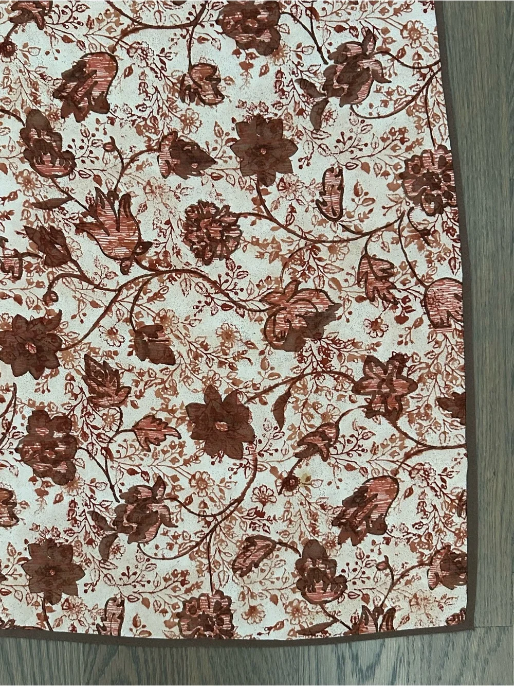 Museum Fine Arts Boston Floral Print Silk Oversized Scarf Peach, Brown, Rust 42